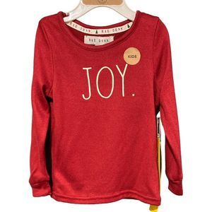 NWT Kids Rae Dunn "Joy" Red Shirt SZ 3T Kids‎ PJ Top